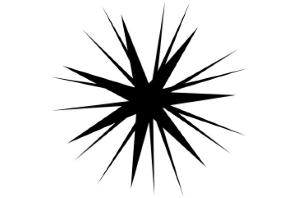 Stylized Black Starburst on a White Background