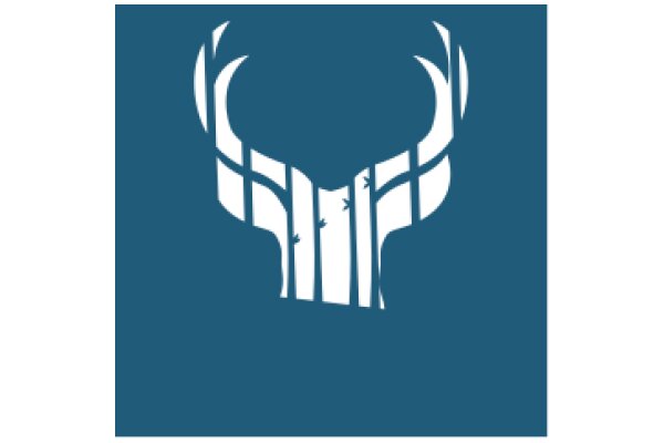 Stylized Blue Logo with White Antlers