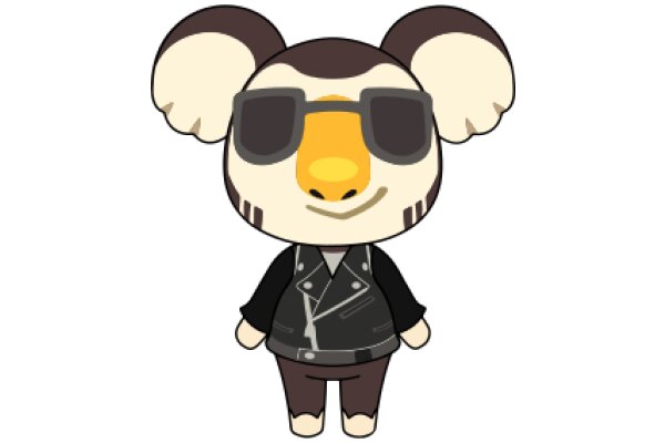 Stylish Cartoon Character with a Chic Biker Aesthetic
