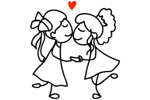 A Heartwarming Moment: Two Cartoon Characters Share a Kiss