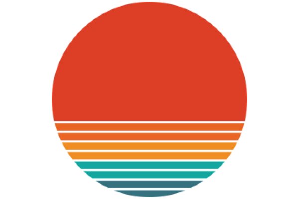 Vibrant Sunset: A Colorful Circle of Red, Orange, and Blue