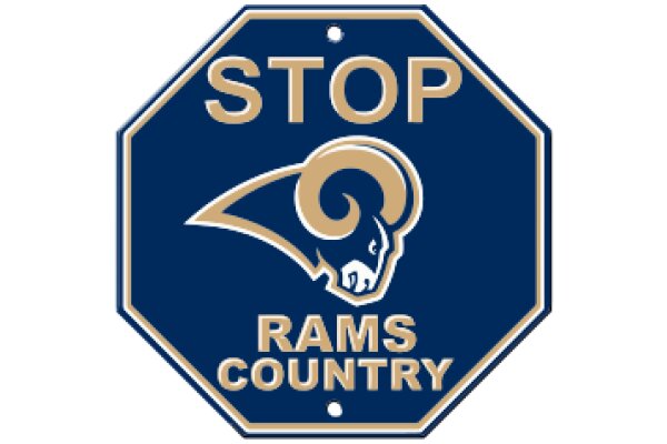 A Blue Sign with a Ram's Head and the Words 'Stop Ram's Country'