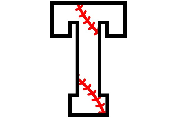 Baseball Stitched Letter T