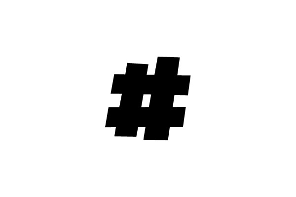 Pixelated Hashtag Symbol