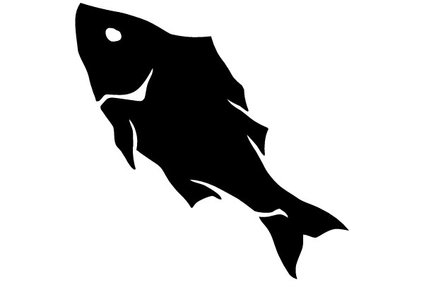 Stylized Black Silhouette of a Fish