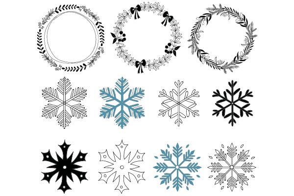 Winter Wreaths and Snowflakes