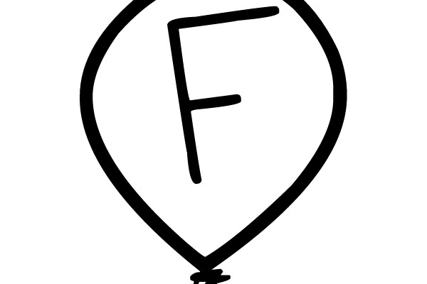 Bold Letter 'F' in Balloon Outline