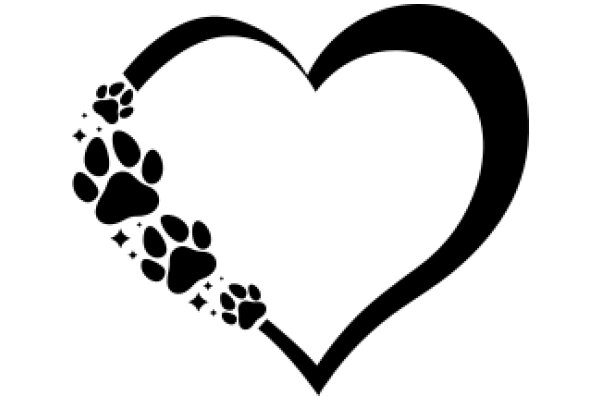 Paw Print Heart Logo