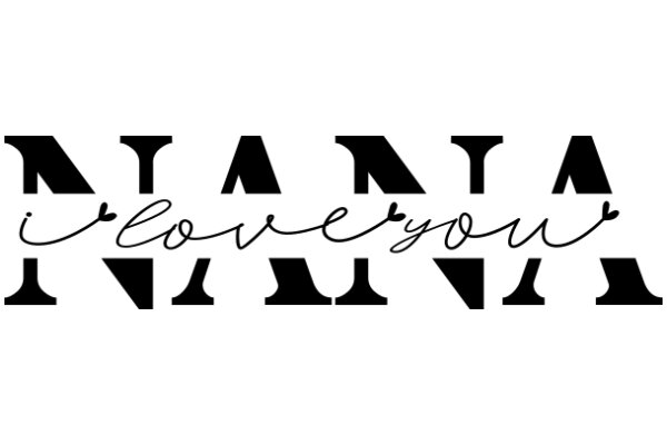 A Typographic Artwork with the Words 'I Love You' in a Stylized Font