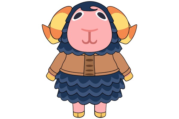 Adorable Woolly Character in Winter Attire