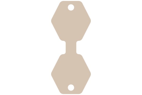 Simplistic Design: A Beige Tag with a Round Hole