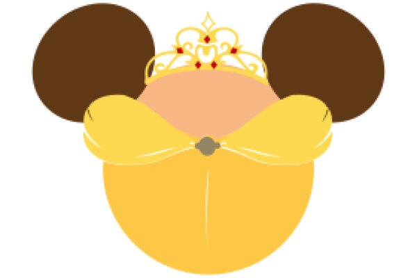 A Whimsical Illustration of a Character with a Yellow Dress and a Brown Crown