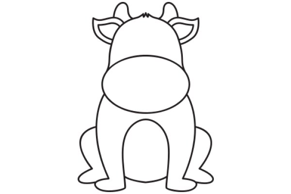 A Simple Line Drawing of a Cow