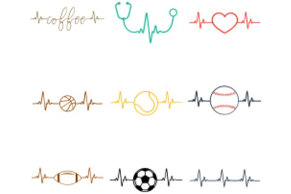 A Collection of Iconic Symbols Representing Sports and Health