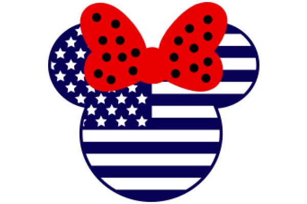A Patriotic Minimalist Logo: A Red Ladybug with Blue Stripes and Stars