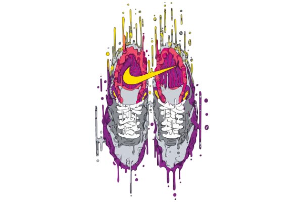 Vibrant Sneakers Splattered with Colorful Paint