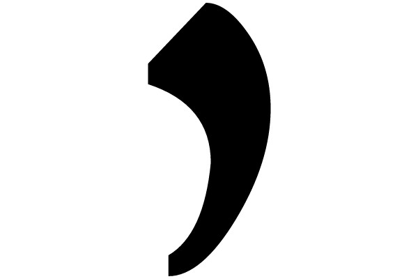 An isolated black semicircular shape on a white background.