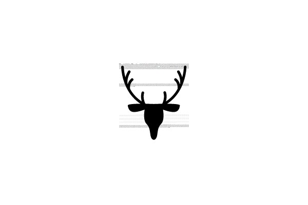 Silhouette of a Deer Head.