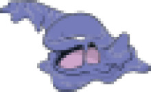 A Purple Cartoon Character with a Big Smile and a Wavy Purple Hair