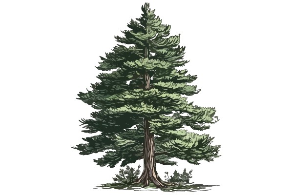A Tranquil Scene of Nature: A Tall, Lush Green Tree