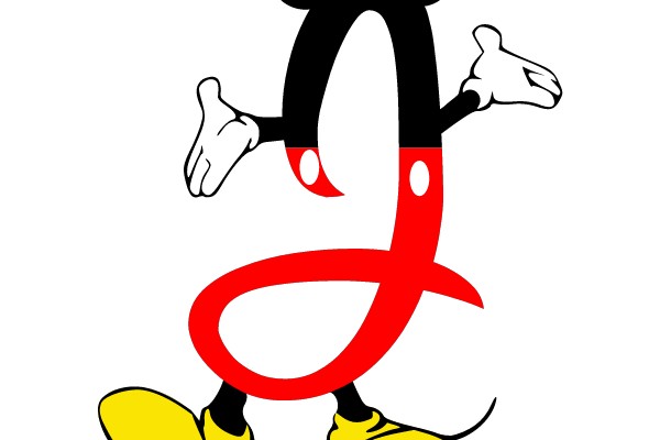 Mickey Mouse in a dynamic pose.