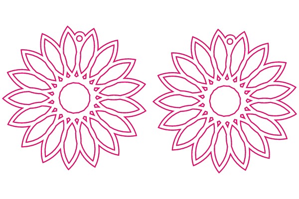 Elegant Floral Designs: A Pair of Stylized Sunflowers