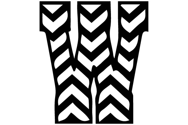 Chevron Patterned Letter W