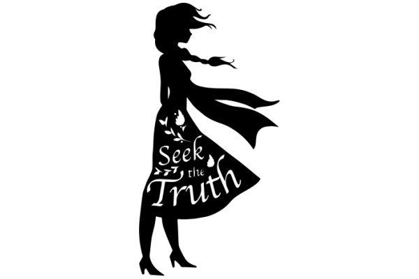 Silhouette of a Woman in a Dress with the Words 'Seek the Truth' Below Her