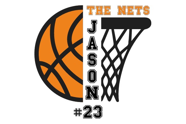 The Nets' Jason #23: A Graphic Representation of a Basketball Player's Number and Team Name