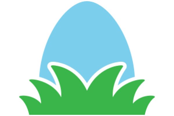 Vibrant Egg-like Symbol with a Green Base and Blue Top
