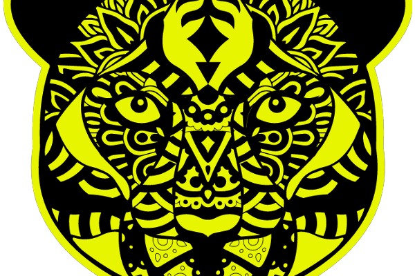 Vibrant Tiger Sticker with Intricate Patterns