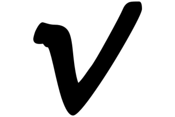 Simplistic Black Letter 'V' on a White Background
