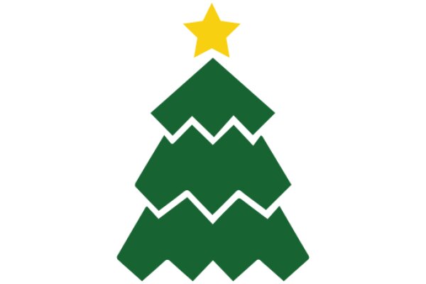 Simplistic Christmas Tree Icon with Star Topper
