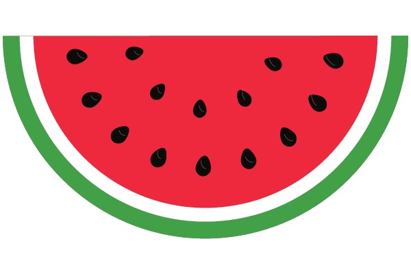 Vibrant Watermelon Illustration with Green Border