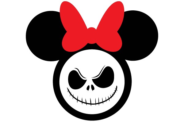 Skull Minnie Mouse with Red Bow