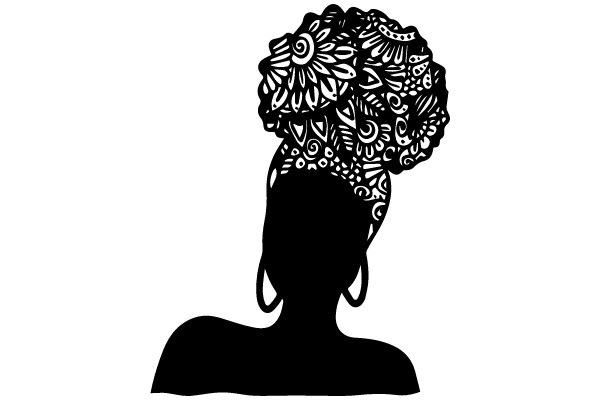 Silhouette with Ornate Hair Design