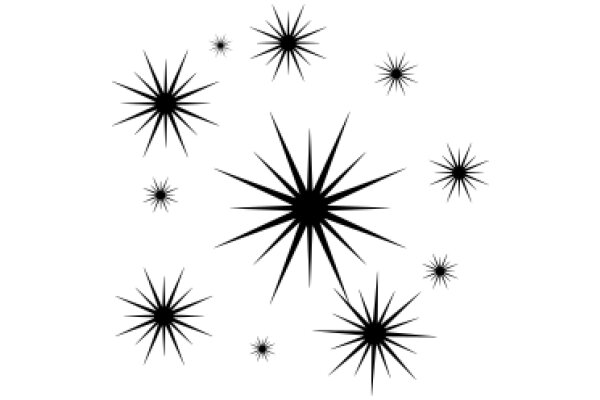A Symphony of Black Spikes: A Collection of Starburst Patterns