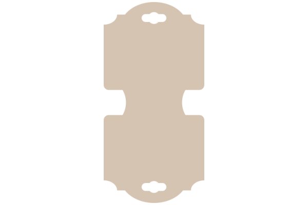 A Solid Beige Oval Shape with a Hole in the Center