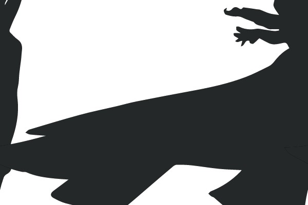 Dancing Superhero Silhouette