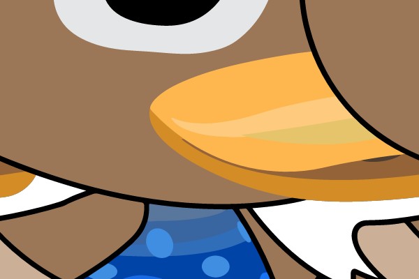 Angry Little Duckling: A Cartoon Character's Upset Expression