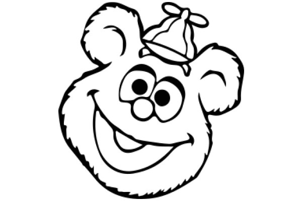 A Whimsical Cartoon of a Smiling Elephant with a Hat