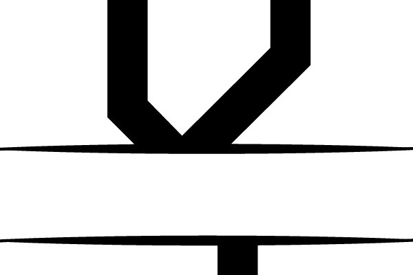 Bold Black Symbol on White Background