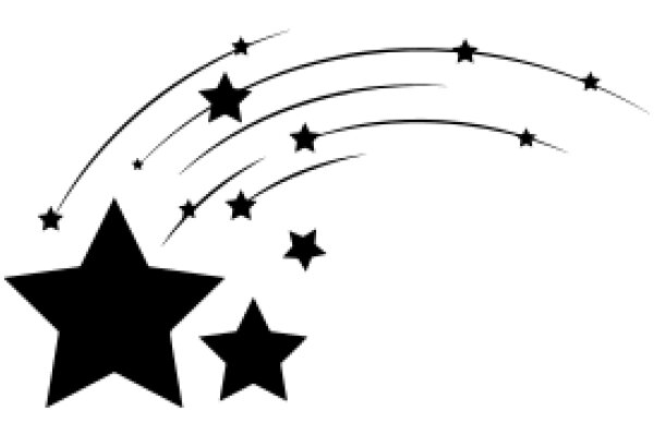 Whimsical Starry Night: A Silhouette of Stars and a Starburst