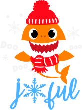 A Festive Holiday Greeting: A Friendly Fish Character Celebrates the Season with a Warm Smile and a Snowflake