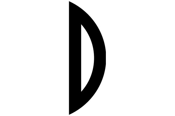 Bold Half-Circle with Vertical Line