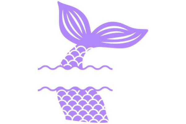 Stylized Purple Seahorse and Bubbles on a White Background