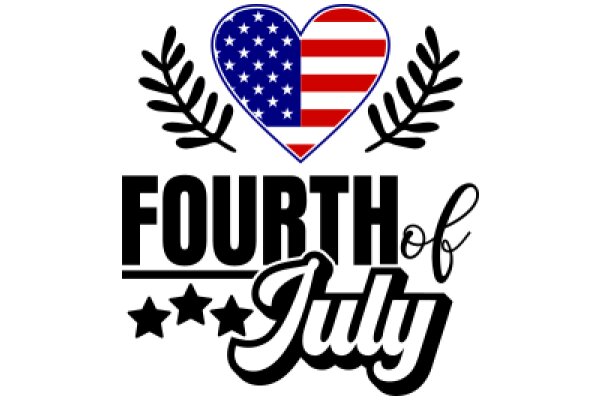 Fourth of July Celebration: American Flag, Heart, and Stars