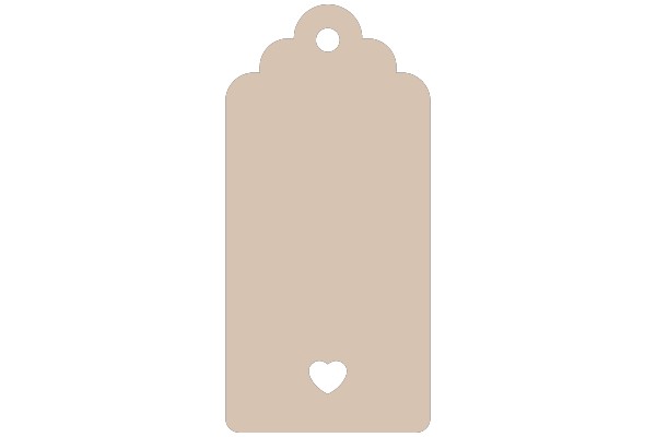 A Solid Beige Tag with a Heart-Shaped Hole