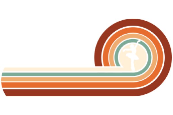 Stylized Graphic of a Ballerina in a Colorful Swirl Design