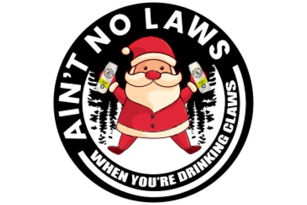 A Santa Claus Logo with a Humorous Twist: 'Ain't No Laws When You're Drinking Claus'